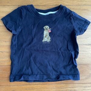 Janie and Jack Dark Blue Tee with Dog Graphic